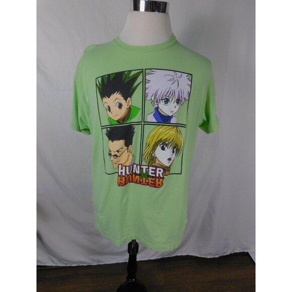 Hunter x Hunter Shirt Mens XL Green Anime Graphic Tee Gon Killua Leorio Kurapika - Picture 1 of 11